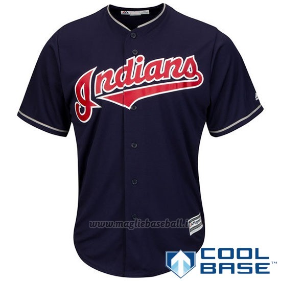Maglia Baseball Uomo Cleveland Indians Cool Base Alterner Blu